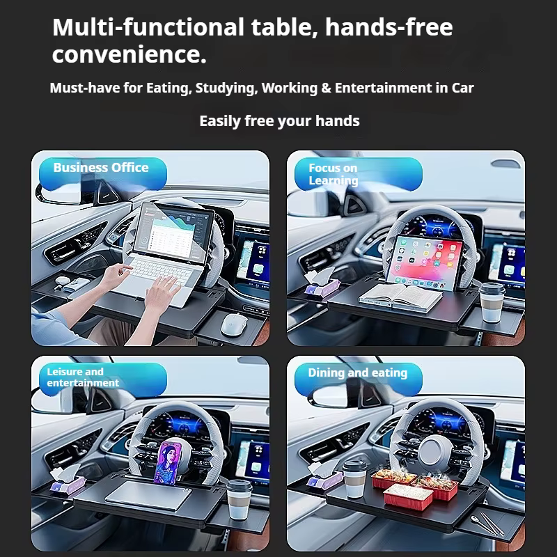 Table de volant de voiture, petite table de suspension pour voiture, table à manger multifonctionnelle