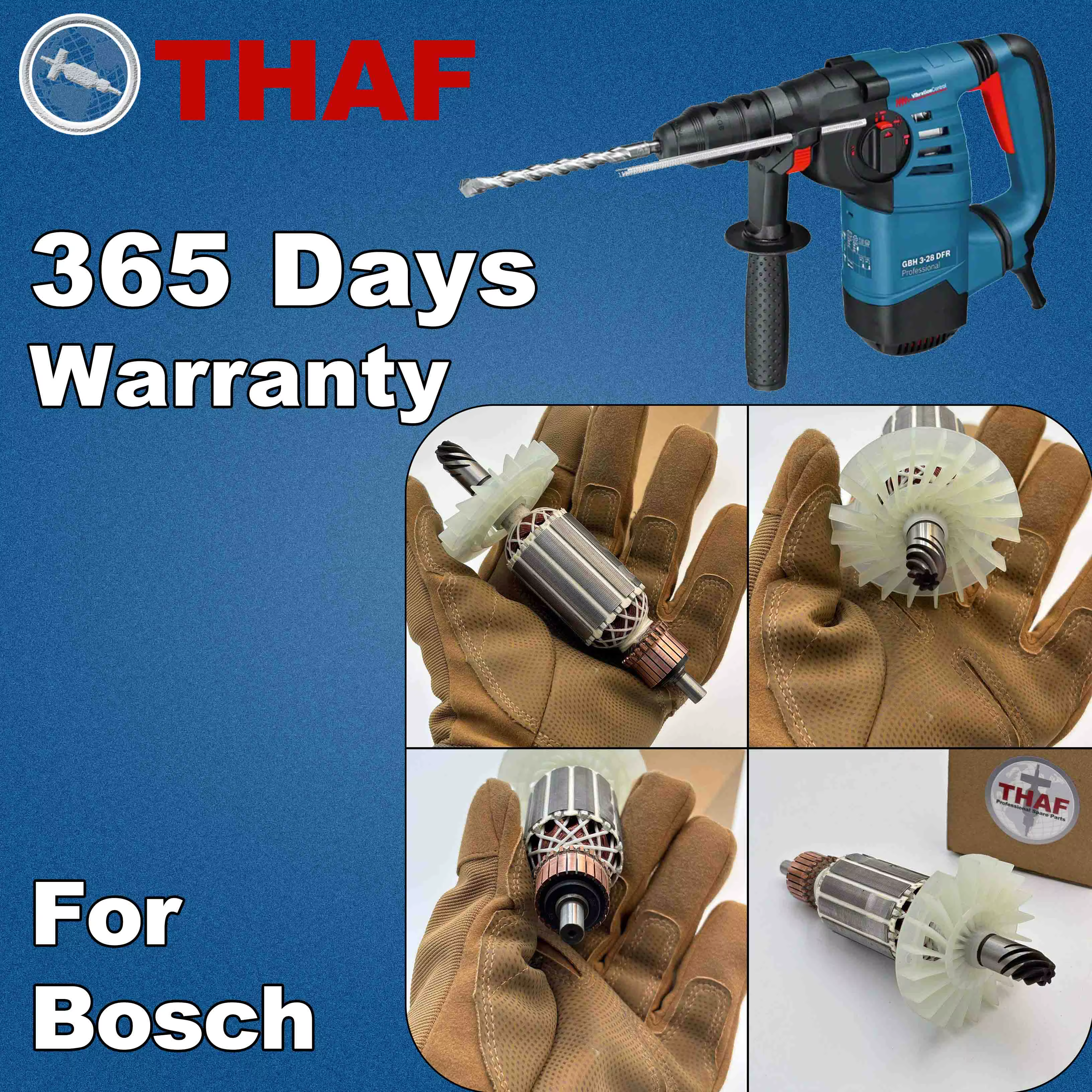 AC 220V 240V GBH3-28DRE GBH3-28DFR Induit Rotor pour BOSCH GBH4-28DFR GBH 3000 Marteau Perforateur Pièces de rechange