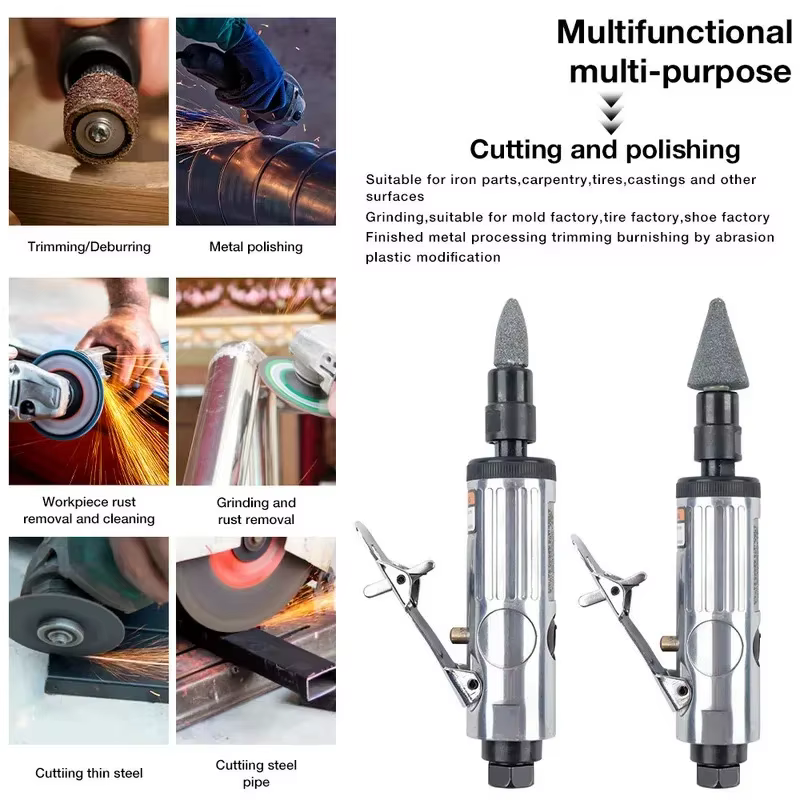 Meuleuse pneumatique, avec pinces de serrage de 1/4 " et 1/8 "