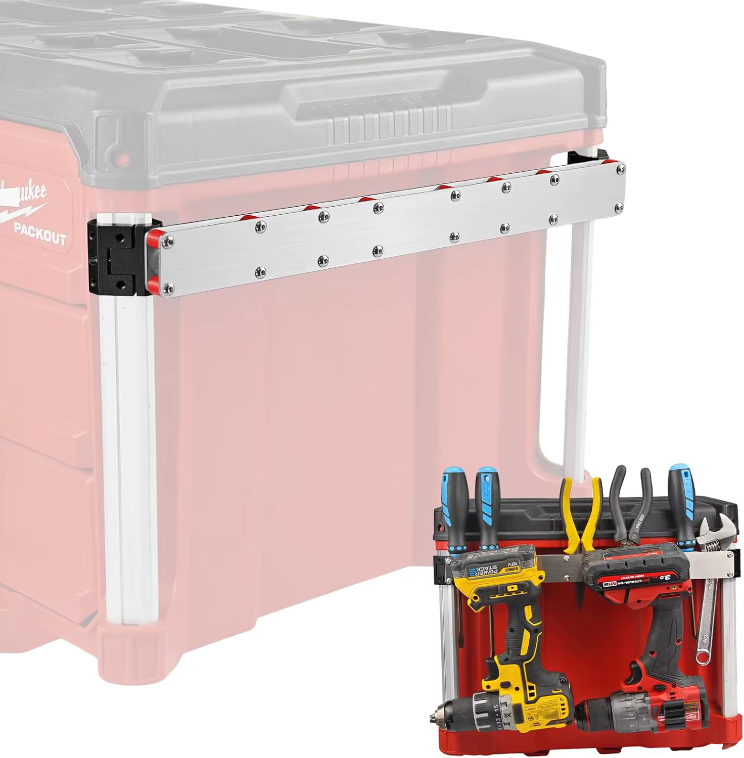 Support de perceuse électrique adapté à la boîte à outils d'emballage Milwaukee