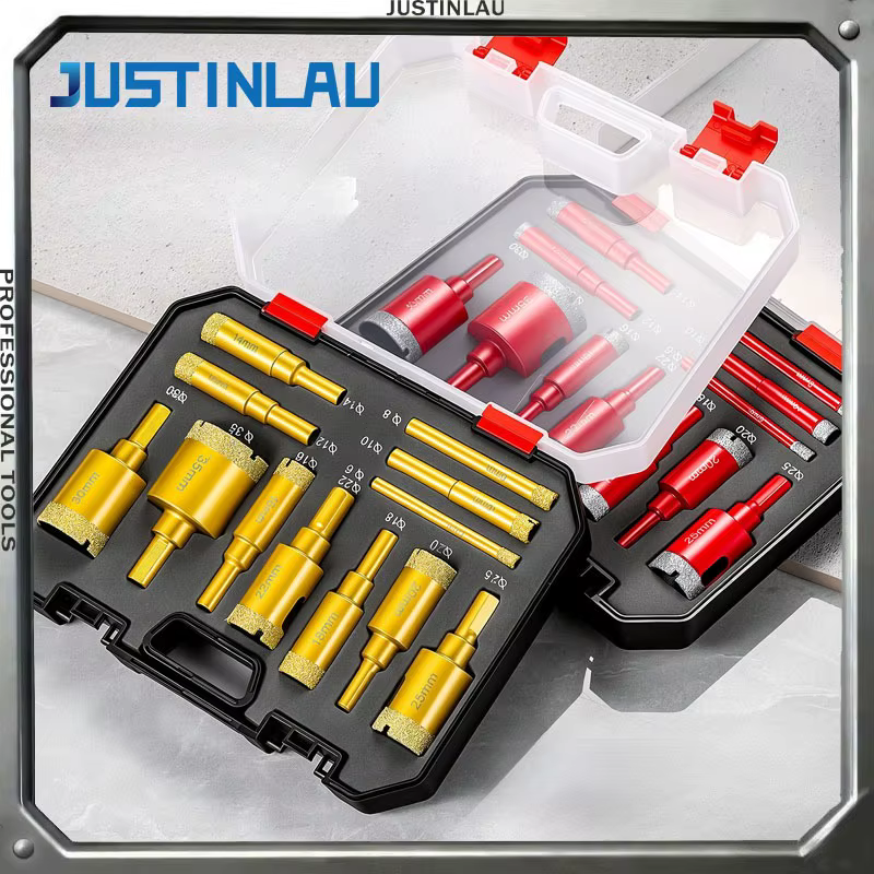 JUSTINLAU Ensemble de 12 forets diamantés brasés de 6 à 35 mm pour granit