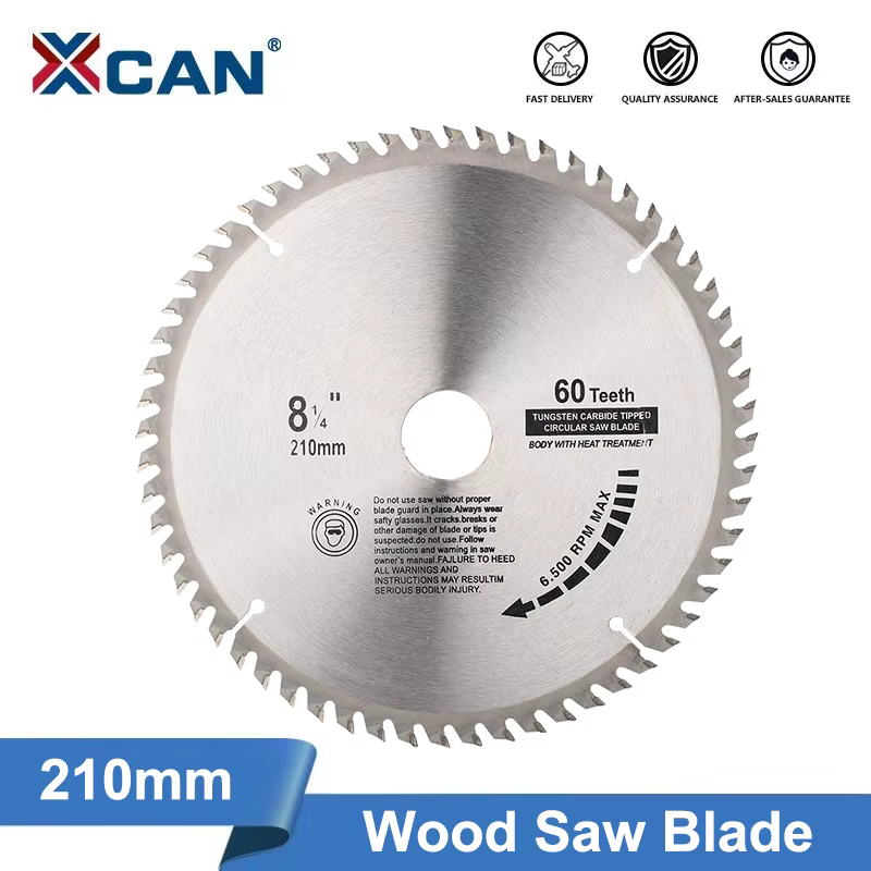 XCAN Circulaire Lame de Scie Diamètre 210mm Dents 24T 48T 60T 80T Bois Disque De Coupe Carbure Pointe TCT