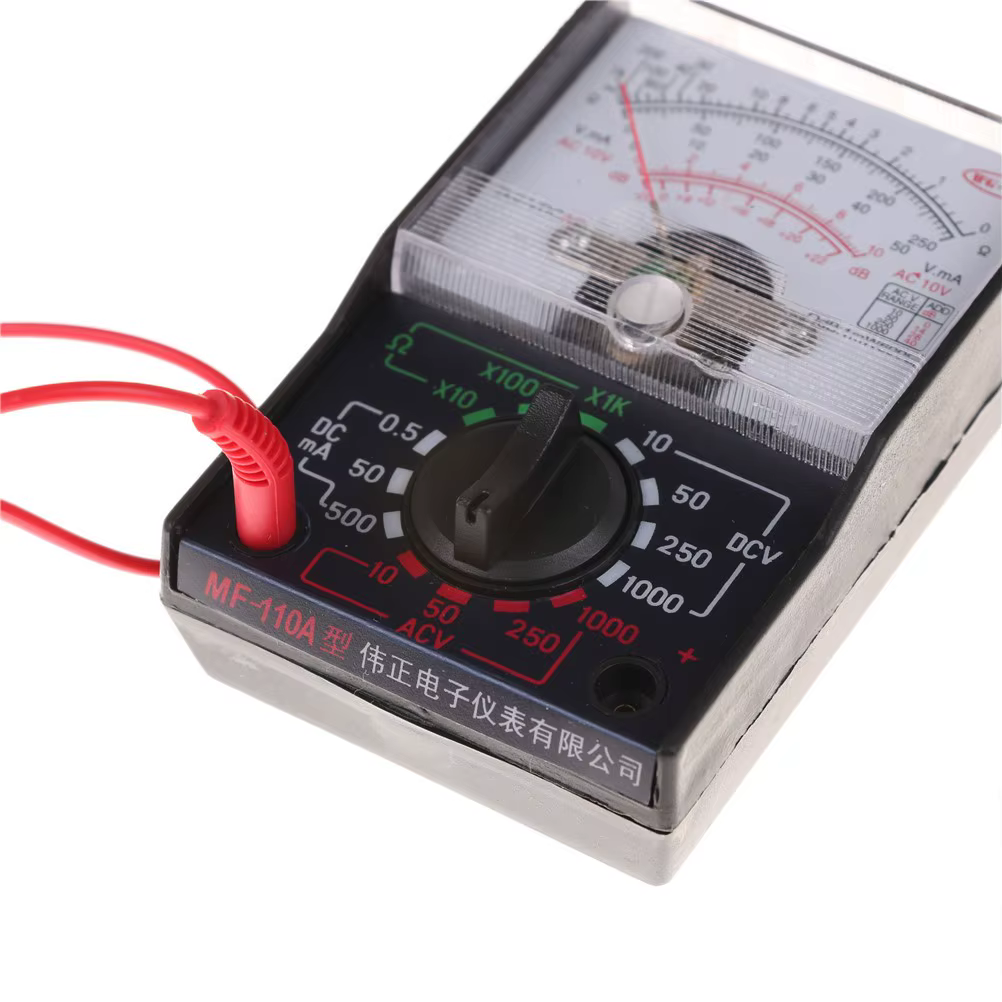 MF-110A Multimètre analogique AC/DC avec stylo de test Dc/ac 250V 1000V Voltmètre 250ma Ampèremètre Analogique Multimètre Testeur Mf-110a