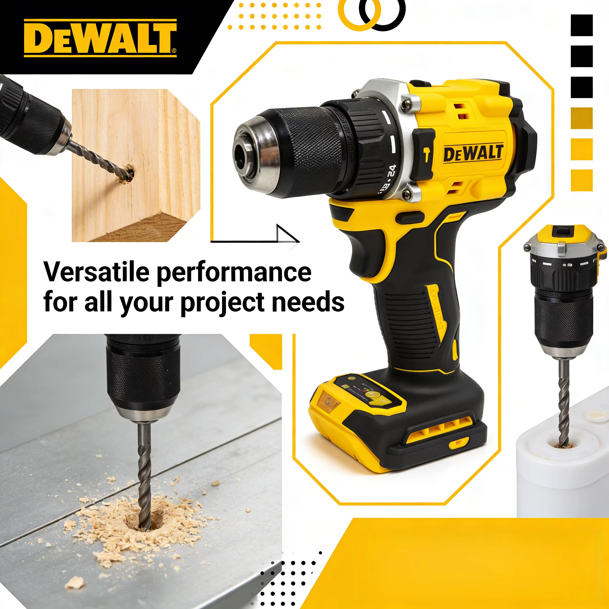 Perceuse sans fil DEWALT DCD805 Brushless 20V : Visseuse à percussion multifonction compacte (outil seul)