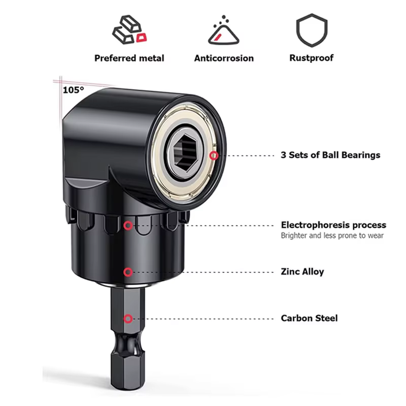 Clearance_Attachement de perceuse à Angle droit, qualité d'impact, outil électrique manuel, pilote, adaptateur de prise rotatif, jeu d'extension, tournevis Ho