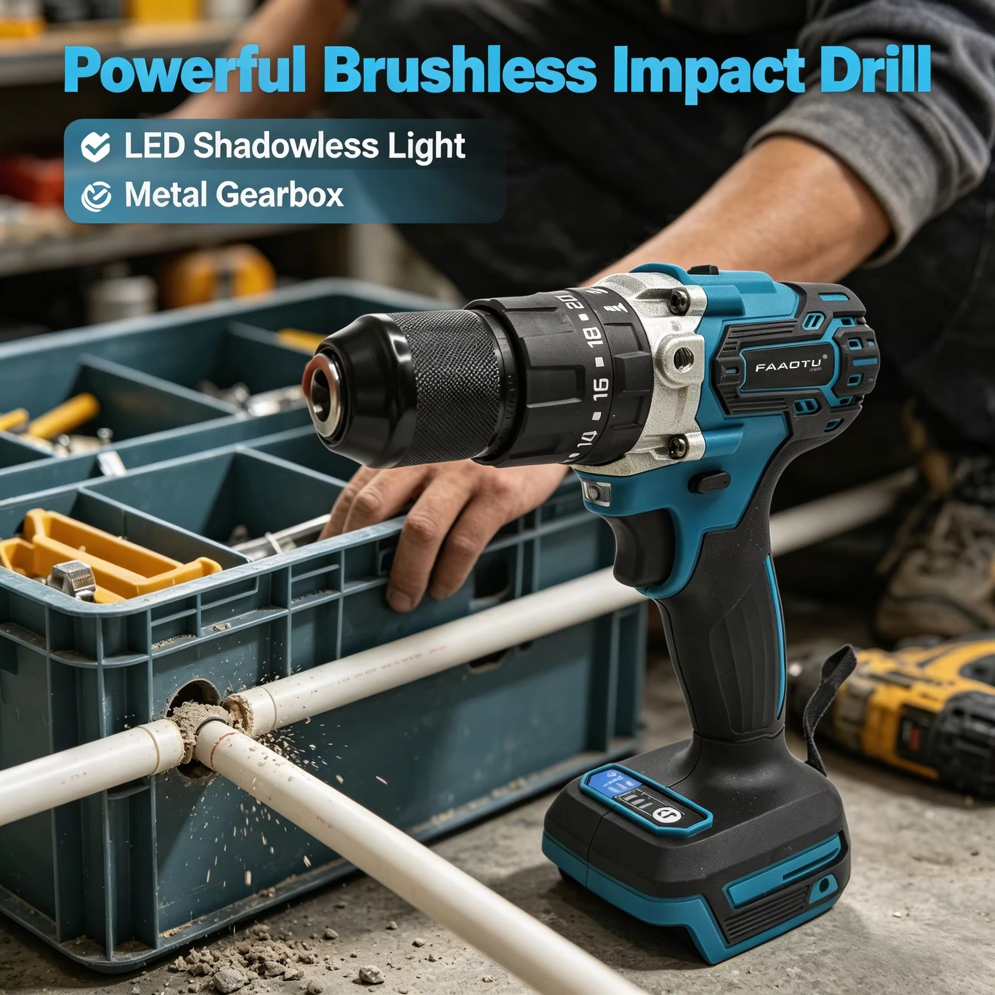 Perceuse-visseuse électrique FAAOTU 487-13 mm - Qualité professionnelle