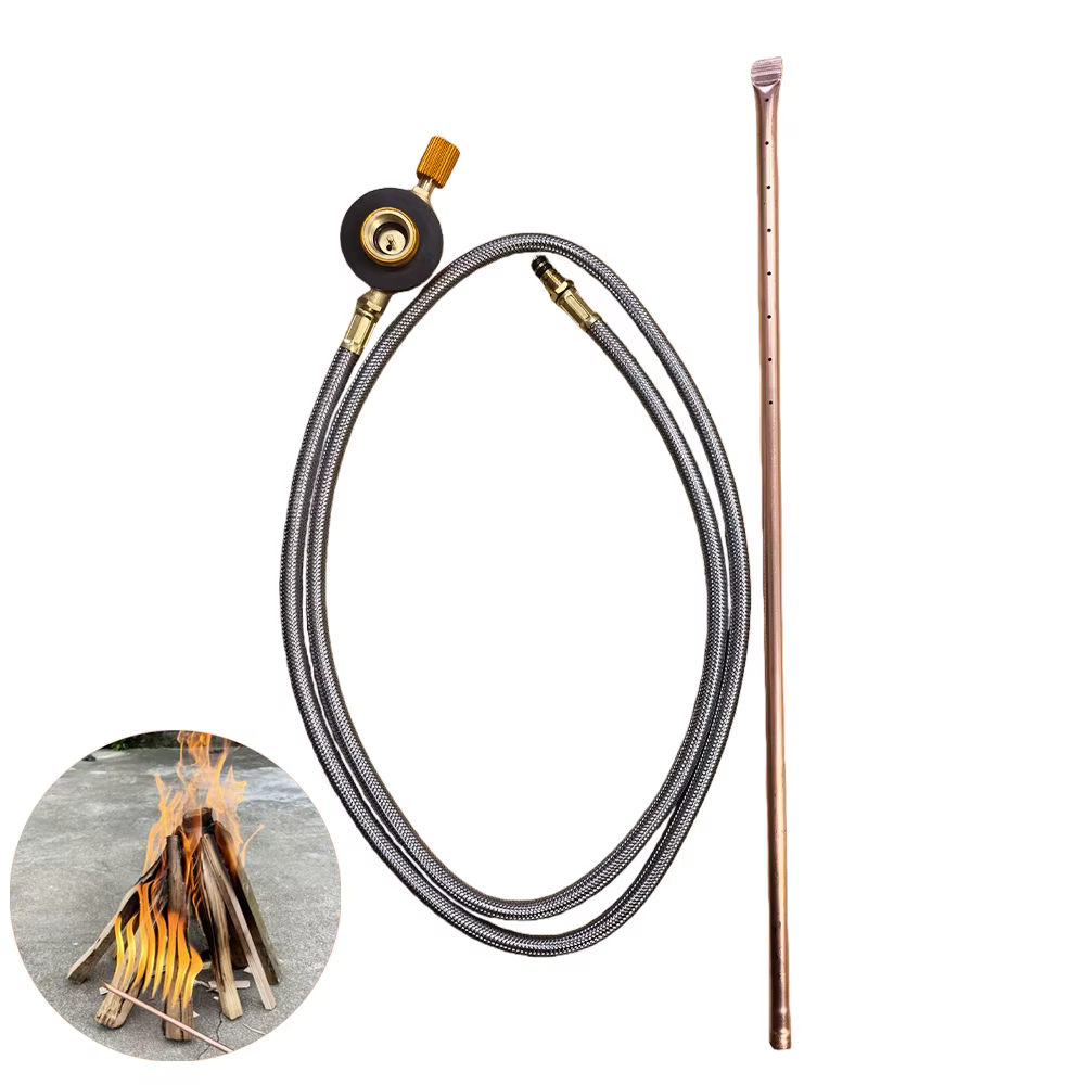 1 Ensemble de pistolet à flamme portable pour allumer le charbon de bois, idéal pour barbecue extérieur, camping, poêle à bois, foyer