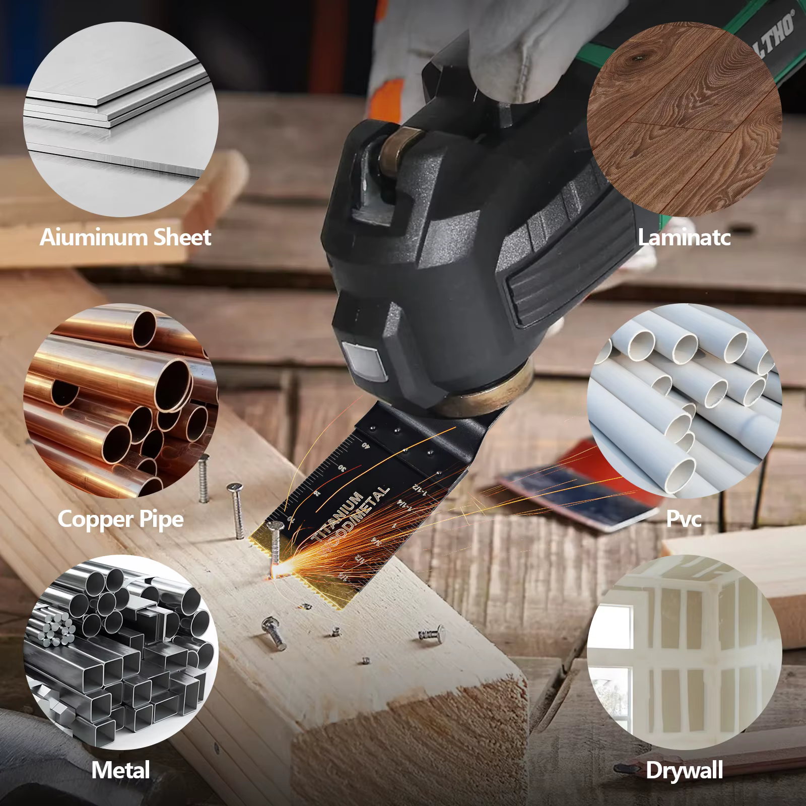 Kit de lames oscillantes en carbure pour outils multifonctions