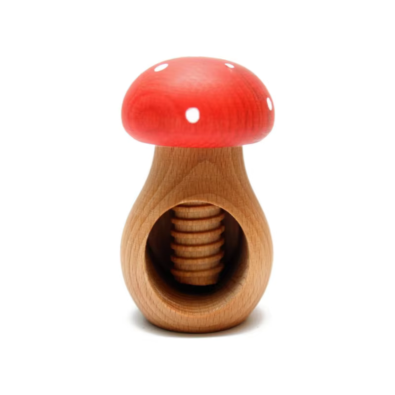 Champignon casse-noisette en bois-outil de craquelin d'écrous craquelés mécanisme de vis facile-grand cadeau pour noël et cuisine maison Displa