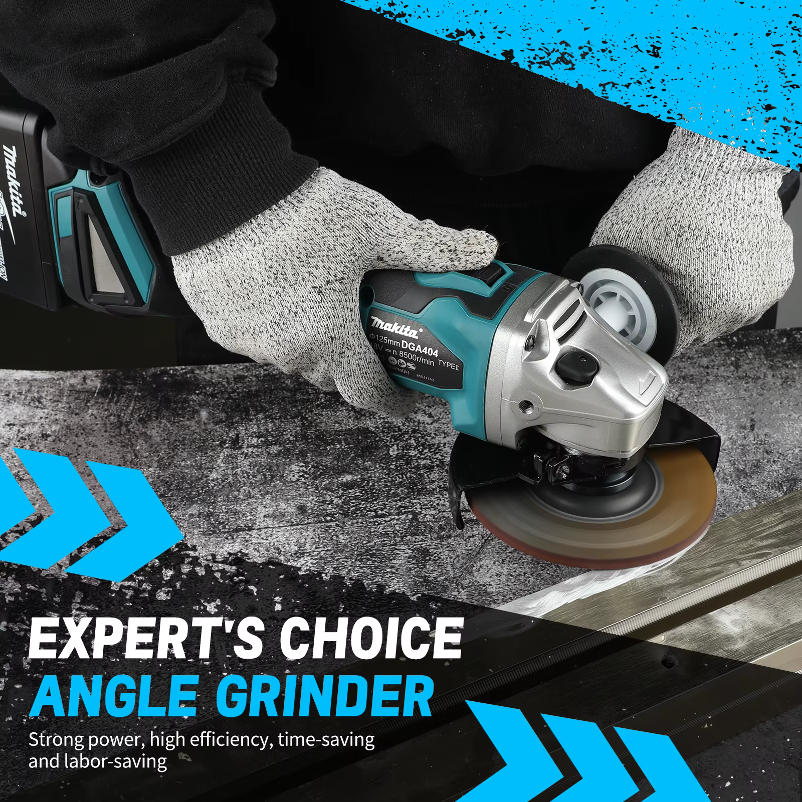 Meuleuse d'angle sans fil Makita DGA404 18V 125mm 8500 tr/min avec poignée anti-vibration