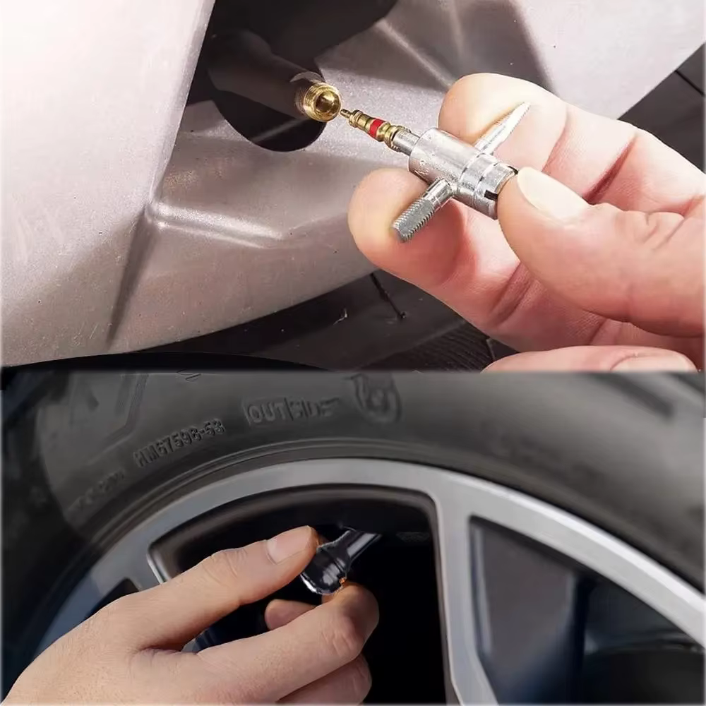 Kit d'outils de réparation de Valve de pneu sans démontage, remplacement de Valve de pneu avec outil d'installation efficace et rapide avec noyau de Valve