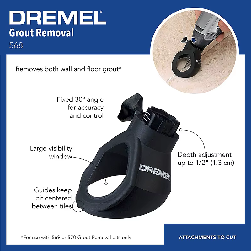 Dremel 568 ensemble d'accessoires pour outil multifonctionnel pour enlever le coulis sur les carreaux de mur et du sol
