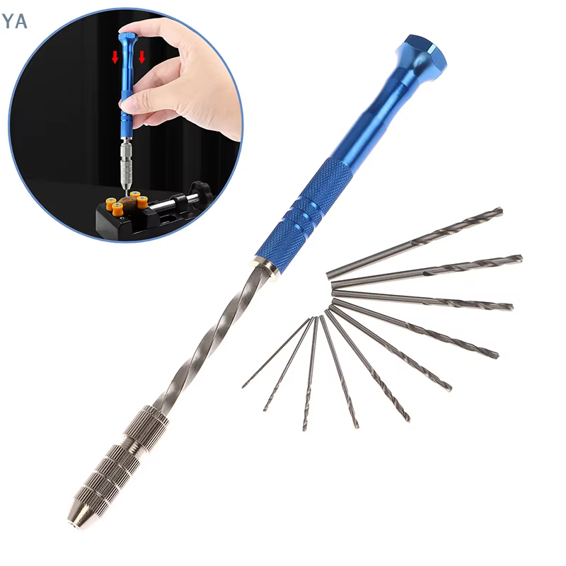 【TL】Kit de perceuse manuelle semi-automatique bleue extensible 0