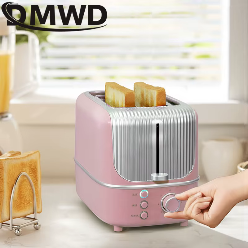 Grille-pain électrique 110V/220V, machine à réchauffer le pain pour le petit-déjeuner, machine à cuire le pain automatique, four à sandwichs, 2 tranches