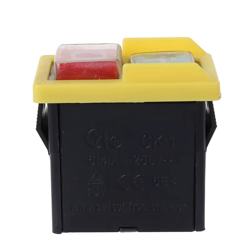 AC250V 6A bouton-poussoir étanche Machine scie coupe perceuse interrupteurs marche/arrêt boîte de commande commutateurs interrupteur électromagnétique