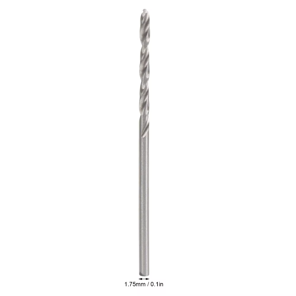 Foret hélicoïdal de 1,75 mm de diamètre, entièrement affûté, extra long, micro-forets en acier rapide, longueur 46 mm