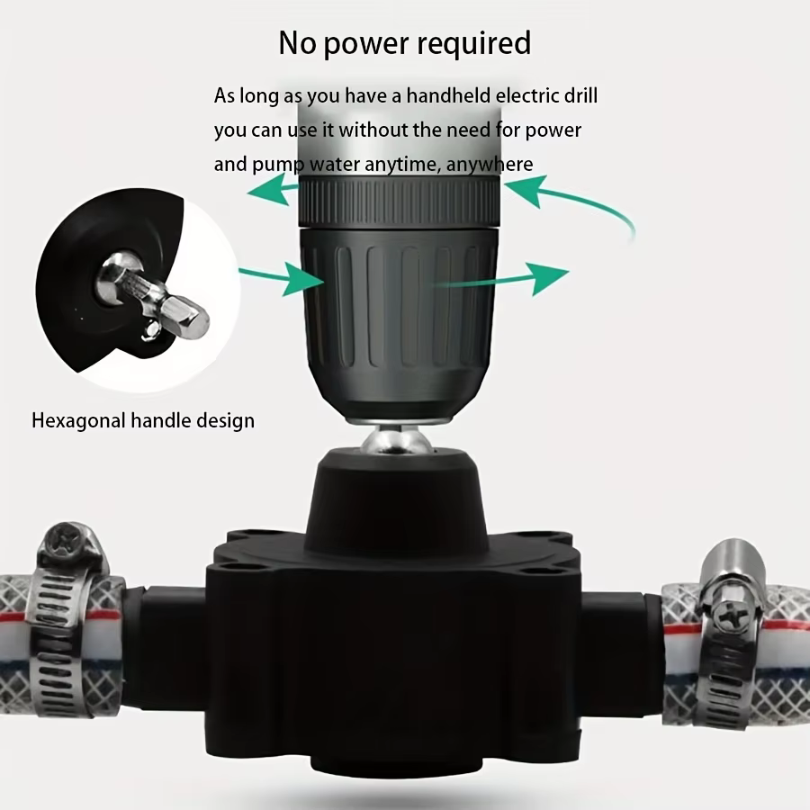 Kit de pompe à eau portable pour perceuse à main - Auto-amorçante DC
