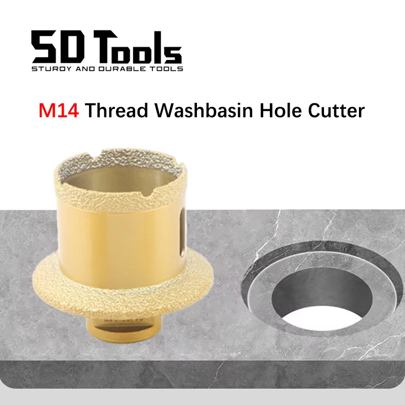 Scie Cloche pour Lavabo Évier Foret Diamant Brasé pour Carrelage Grès Cérame Marbre Granit Plan de Travail Perçage Trou pour Robinet Installation Vasque Tuyau Outil Professionnel