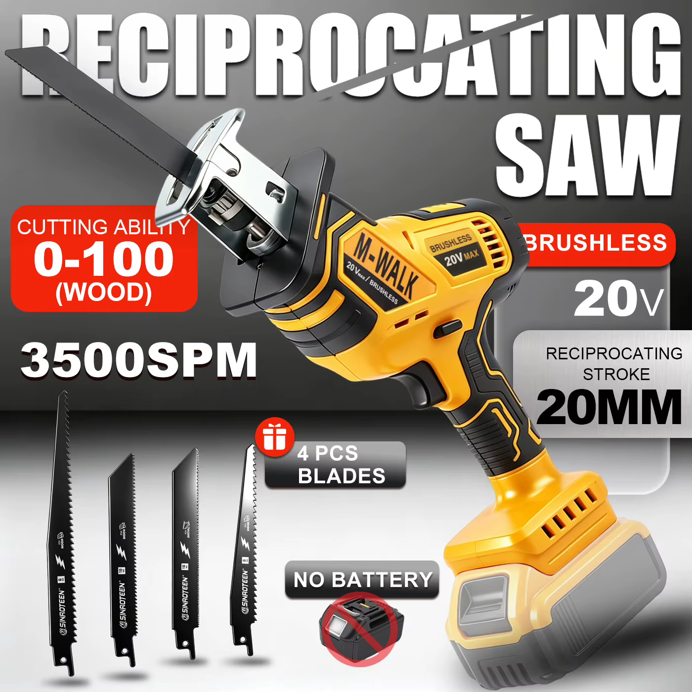 Scie sauteuse sans fil Brushless pour batterie Dewalt 20V