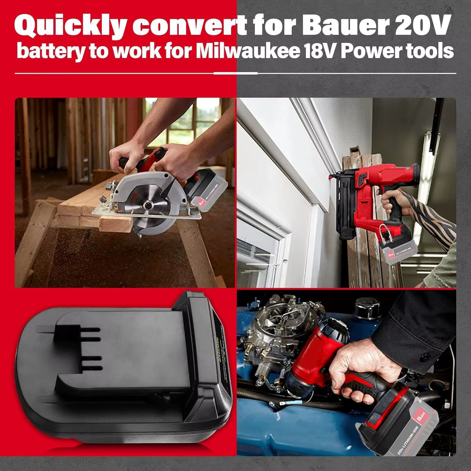 Adaptateur BAU20MIL pour transformer les outils Bauer