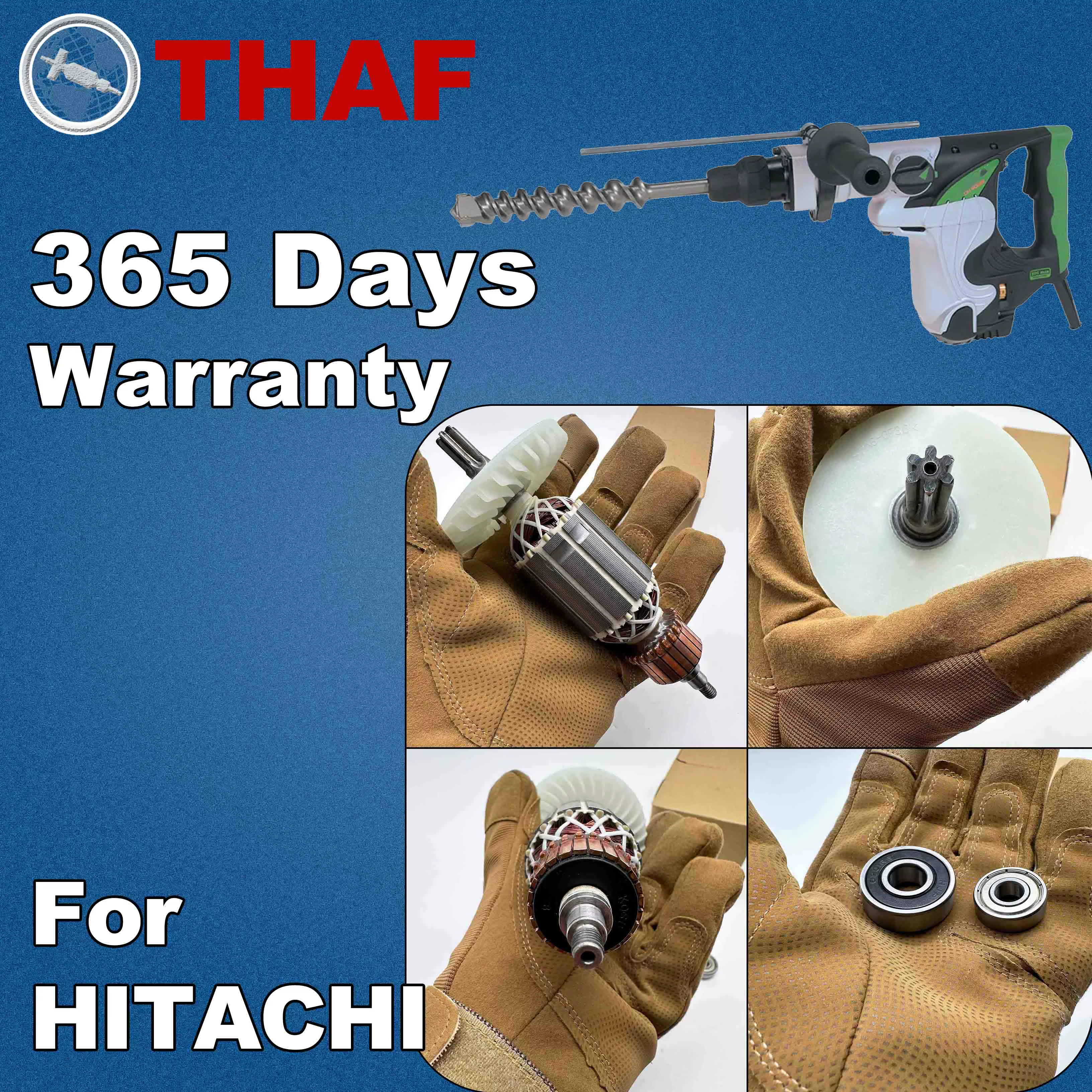 AC 220V 240V DH40MR Induit Rotor pour HITACHI Marteau Perforateur Pièces de rechange Perceuse à percussion DH 40MR