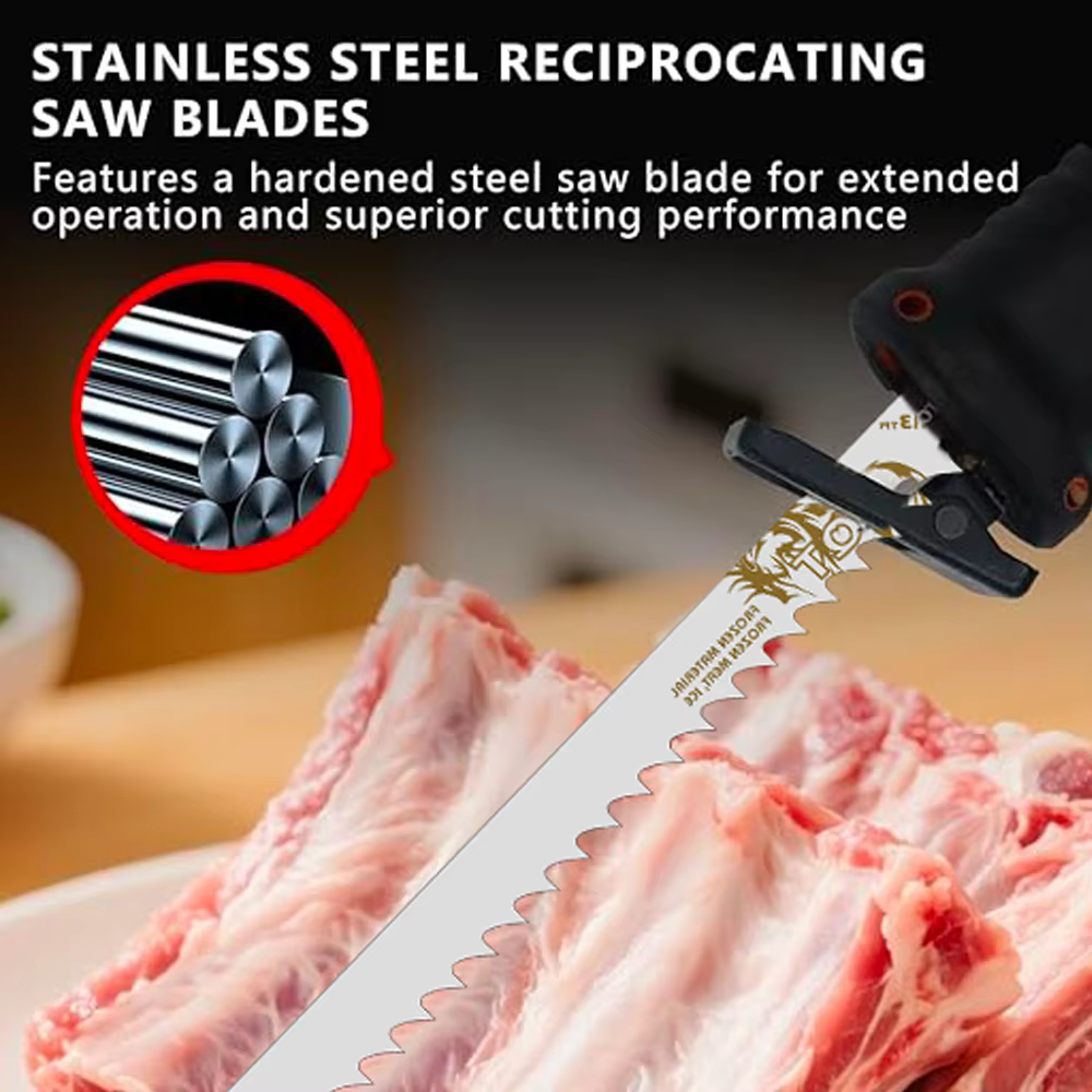 Lame de scie sauteuse en acier inoxydable de qualité alimentaire 12 po 3Tpi S1211K pour la découpe de os congelés – Performance de coupe plus fluide