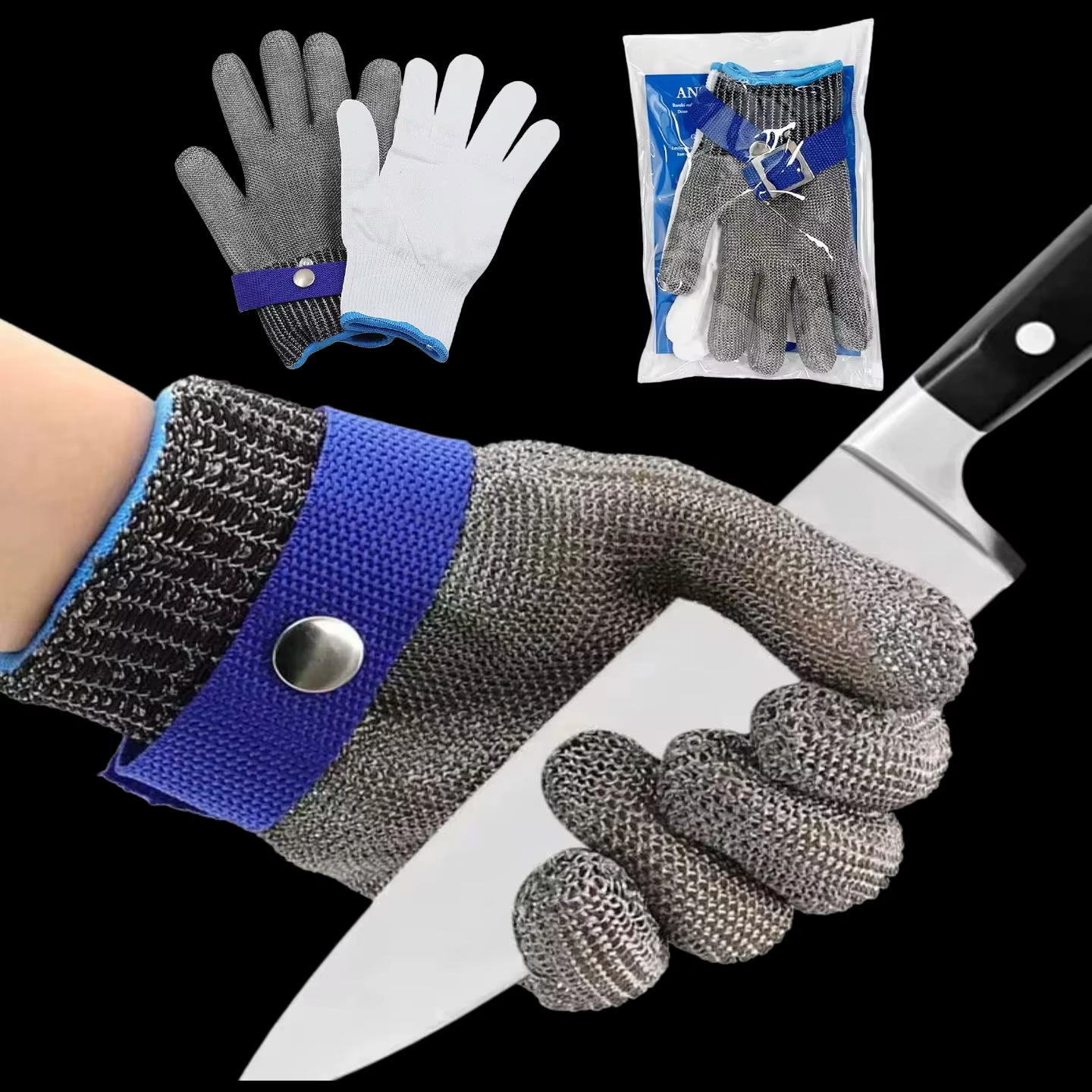Gants de sécurité Anti-coupure en acier inoxydable