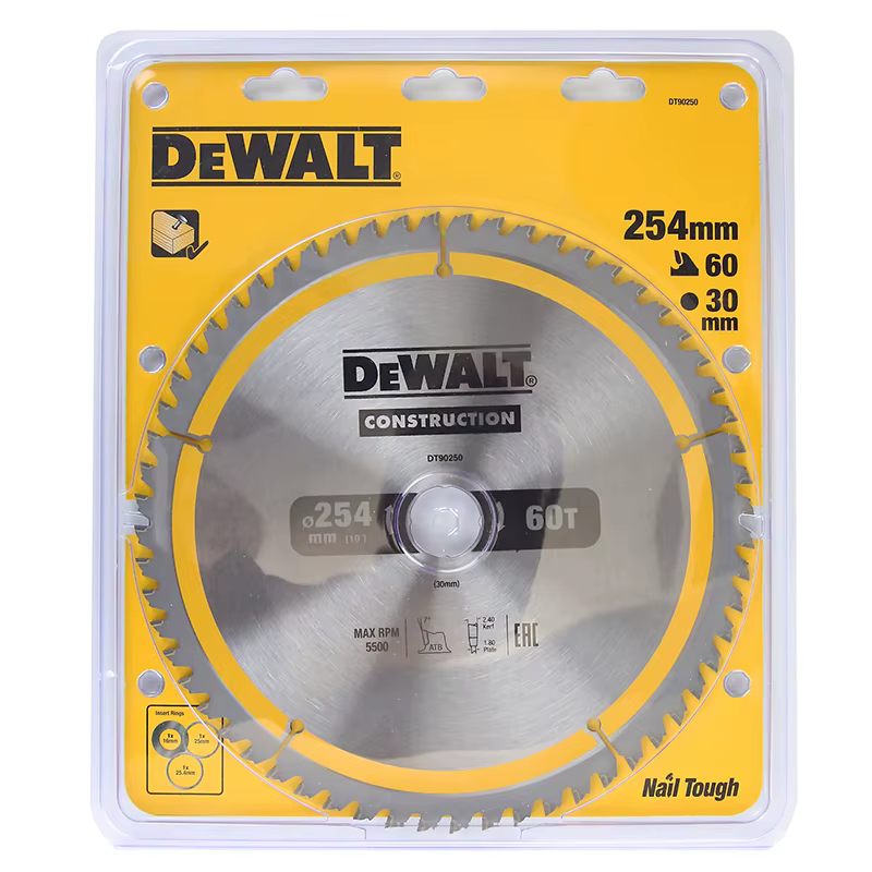 DEWALT DT1953 DT90250 lame de scie circulaire/diagonale 216x30x40T 254x30x60T menuiserie disque de travail du bois accessoires d'outils