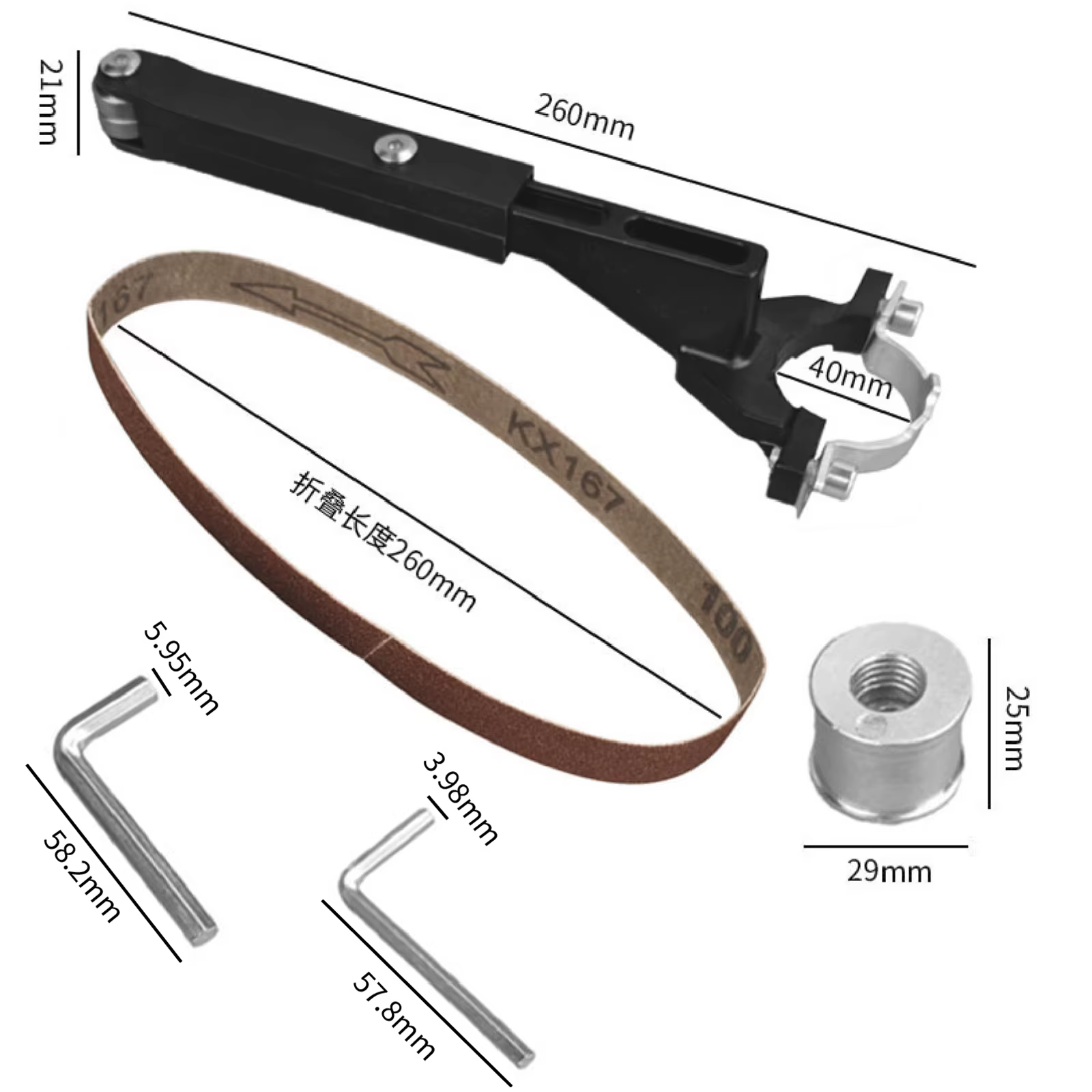 Kit de conversion de meuleuse d'angle en ponceuse à bande pour bricolage domestique