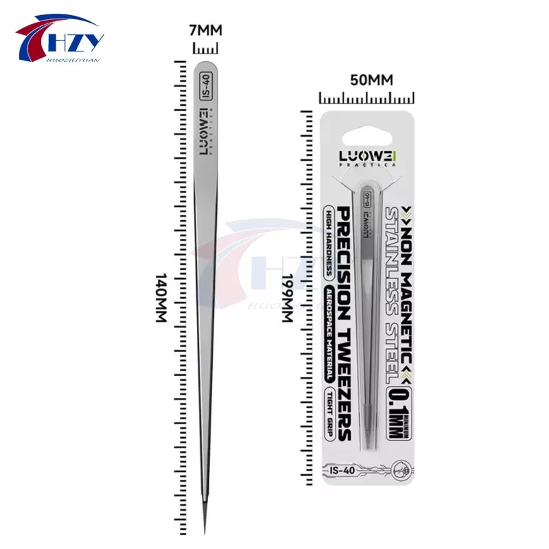 LUOWEI IS-40 pince à épiler d'entretien de précision conception de pointe Ultra-fine allongée pour outil de réparation de téléphone iphone Android