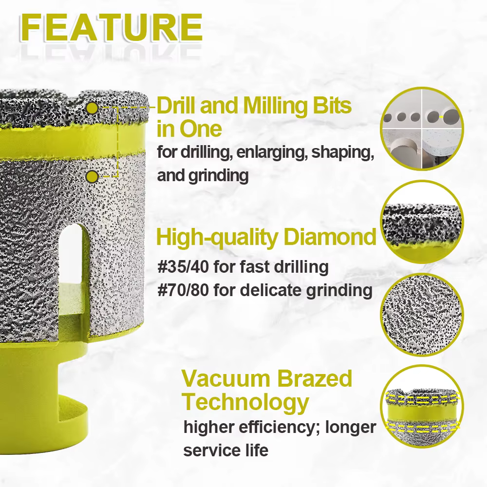 SANLEETEK Forets diamantés 20/25/35/50/68mm pour la découpe de carreaux