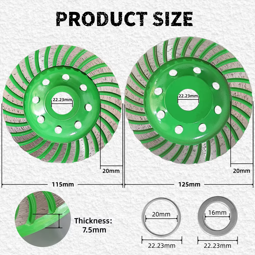 Disque de meulage diamanté 115/125 mm pour meuleuse d'angle