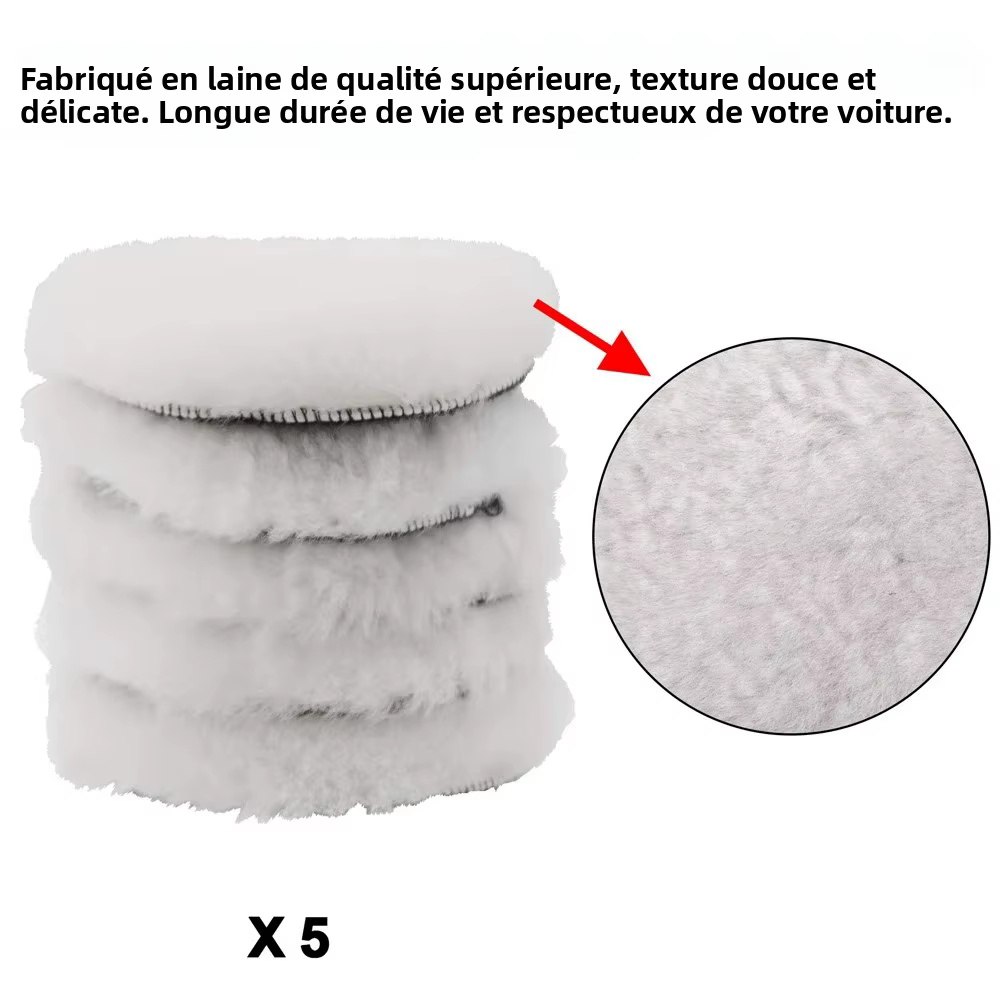 Tampon de polissage en laine 3-7 pouces