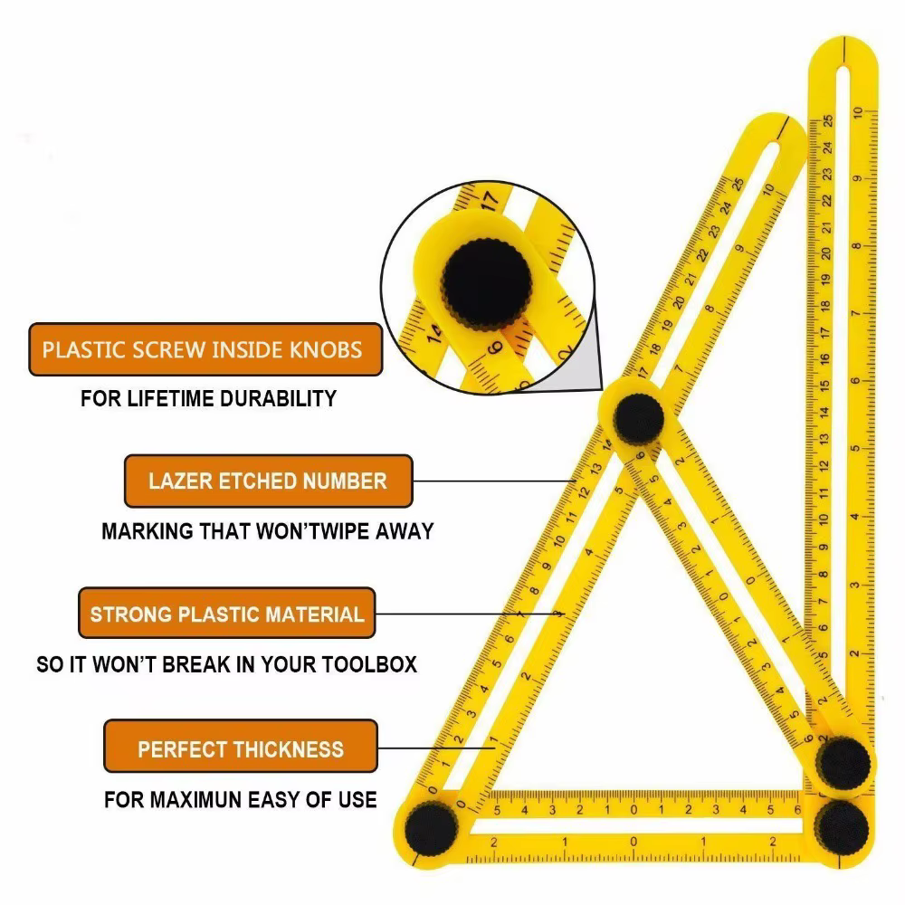 Rapporteur règle multi-angle modèle 4 outil de mesure d'angle pliant brique carrelage bois coin produits