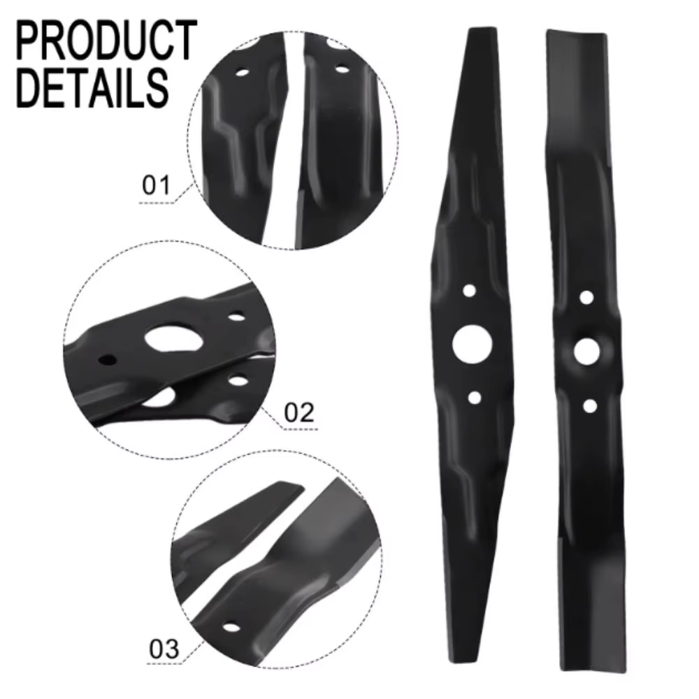 Pièces de rechange OEM pour tondeuse à gazon : Lot de 2 lames de coupe double face pour outils de jardinage et entretien de la pelouse