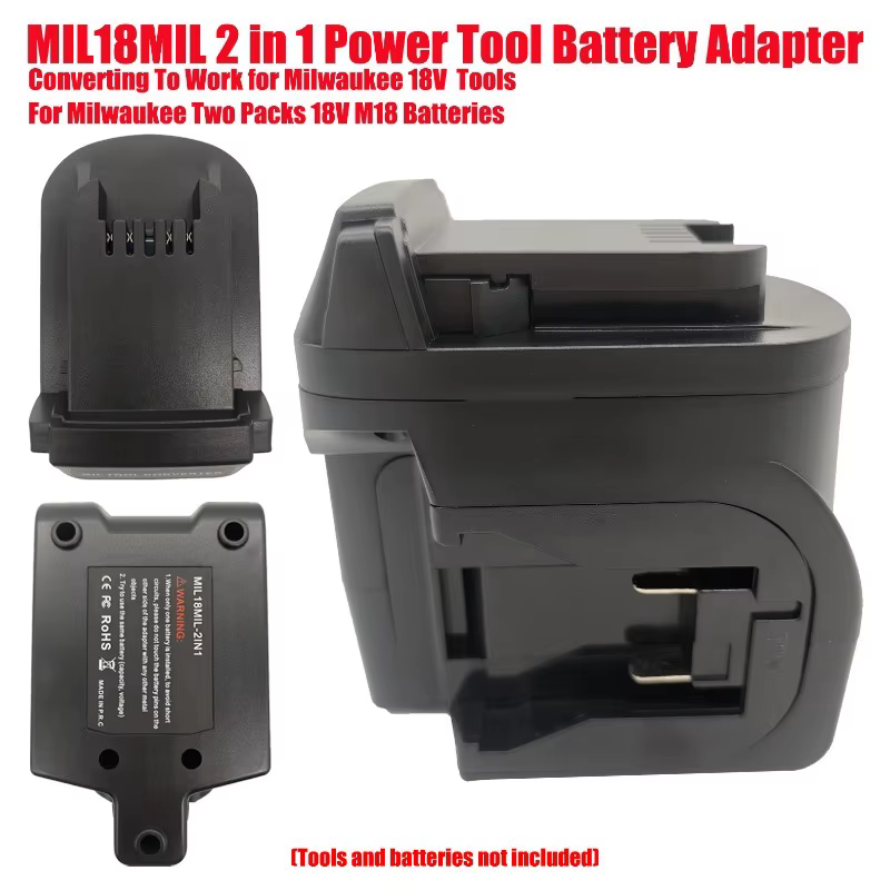 Adaptateur de batterie pour outils Milwaukee 18V MIL18MIL 2 en 1