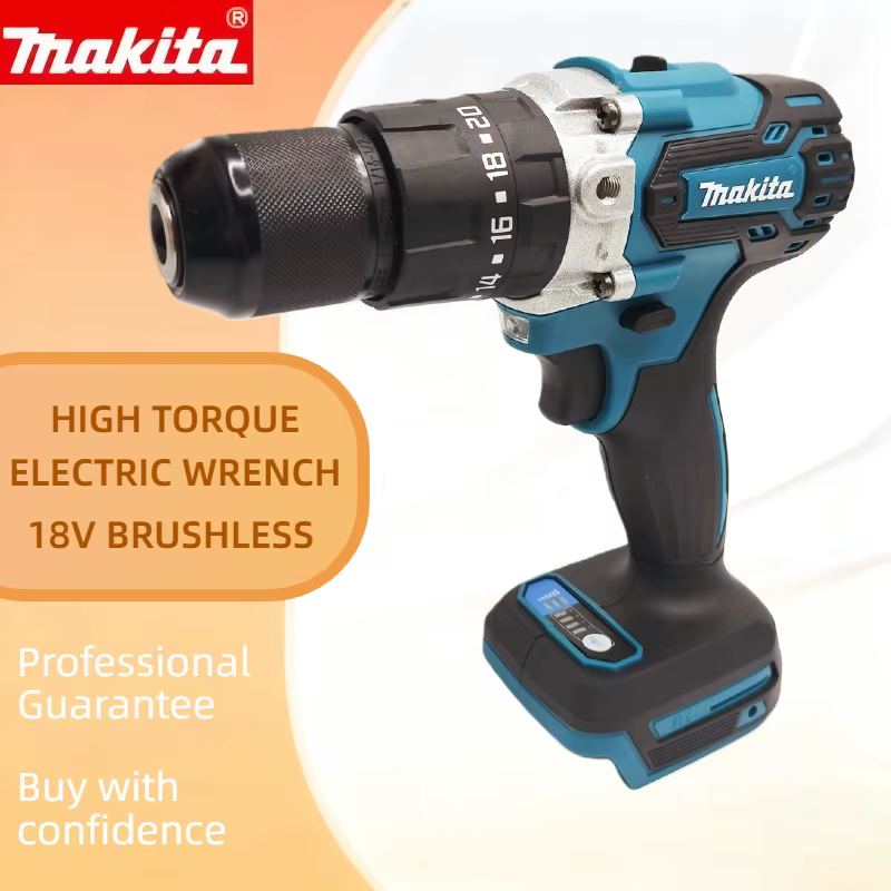 Perceuse-visseuse sans fil Makita DDF487 18V - Perceuse manuelle rechargeable sans balais de 13 mm avec lumière LED pour le bricolage et l'usage domestique (outil seul)