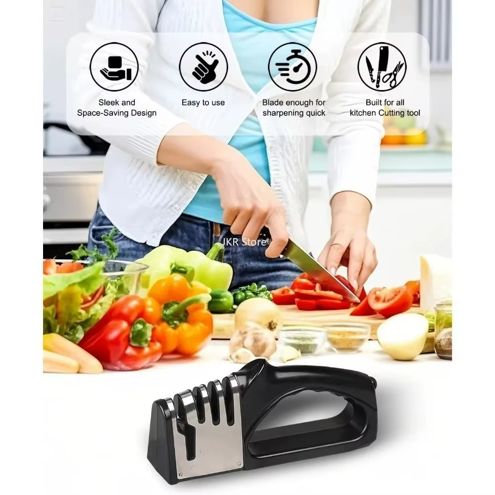 Outil d'affûtage de couteaux 4 en 1, aiguiseur de cuisine portable, base antidérapante, gadget multifonction pour accessoires de cuisine à domicile