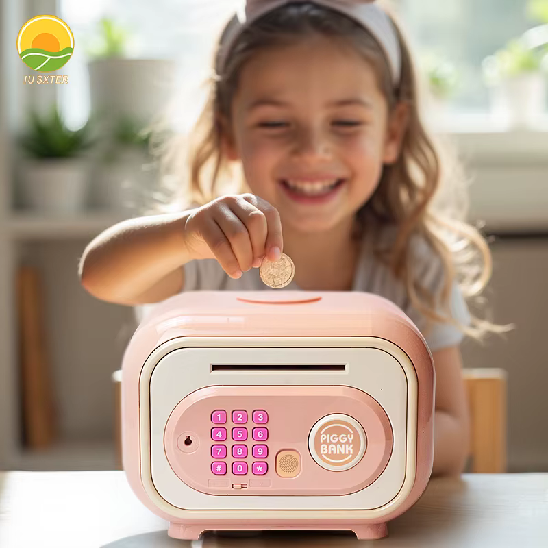 Tirelire électronique pour enfants, boîte de rangement sécurisée avec mot de passe, argent liquide, empreinte digitale, son, mini ATM, cadeaux pour enfants de 3 ans
