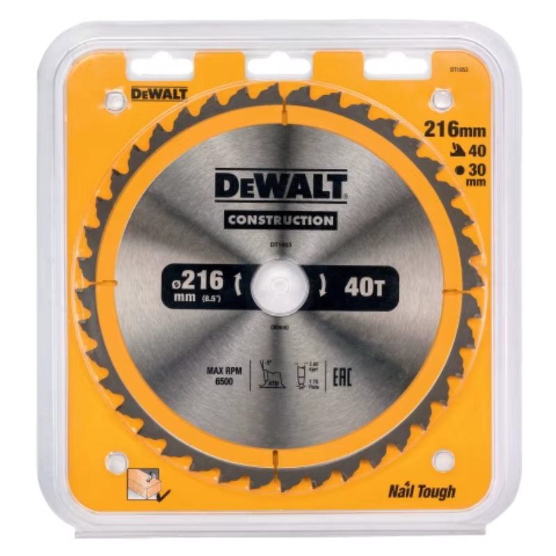 DEWALT DT1953-A9 Lame de scie circulaire en carbure de 216 mm