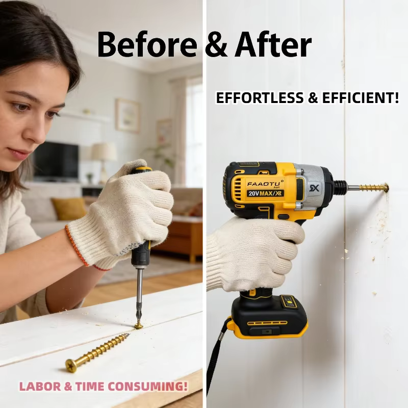 FAAOTU DCF887 Perceuse à percussion sans fil, tournevis électrique, perceuse à percussion, compatible avec la batterie Dewalt 20V, SANS batterie