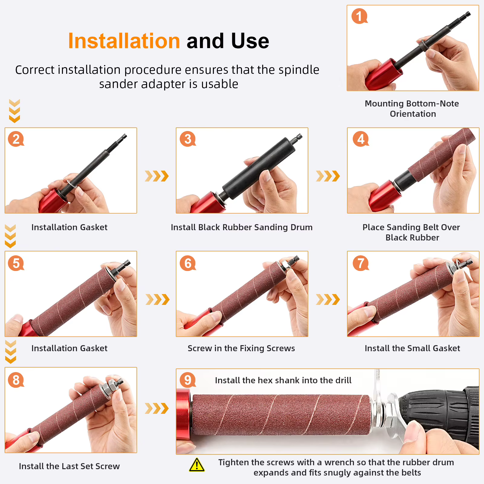 Kit de ponçage à tambour pour perceuse électrique