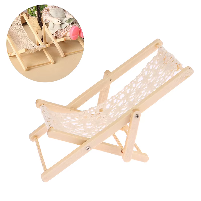 1/12 maison de poupée chaise longue pliable maison de poupée chaise longue modèle maison de poupée Mini meubles accessoires