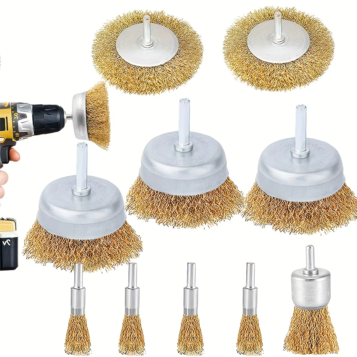 Brosse métallique pour perceuse
