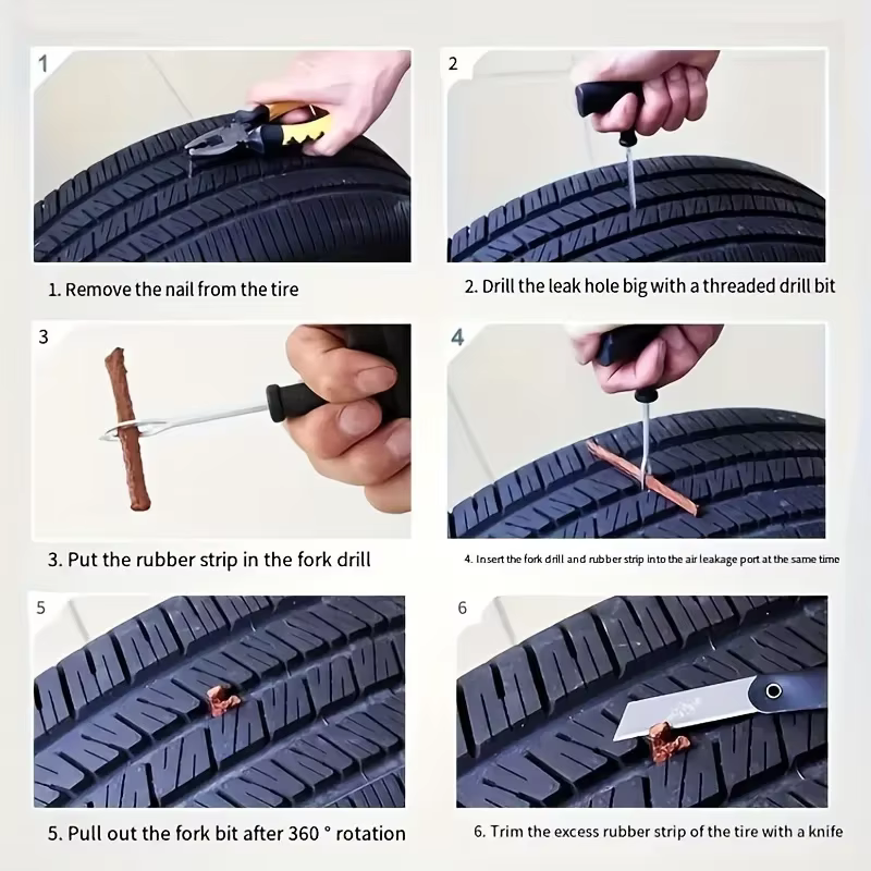 Outil essentiel de réparation de pneus de voiture et de moto - Préparez-vous à toute urgence !