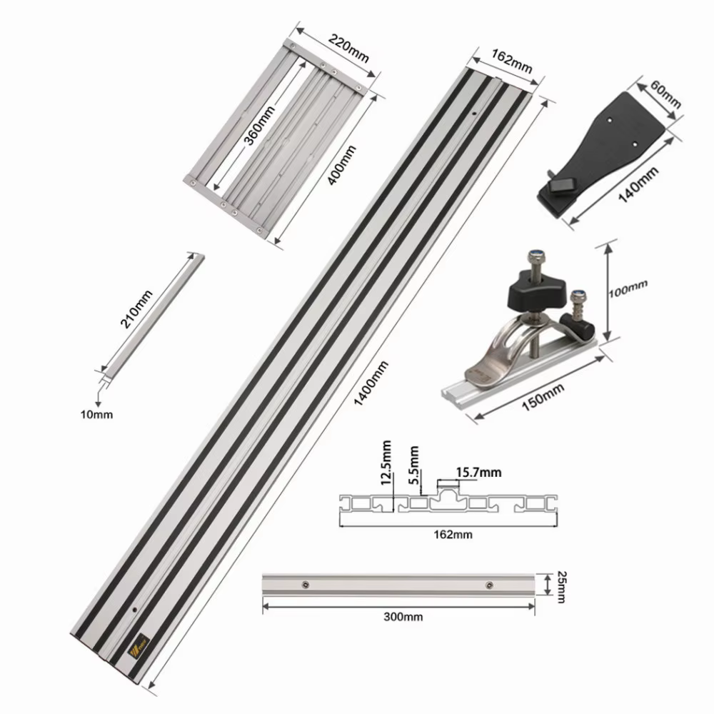 Rail de guidage de scie circulaire universel
