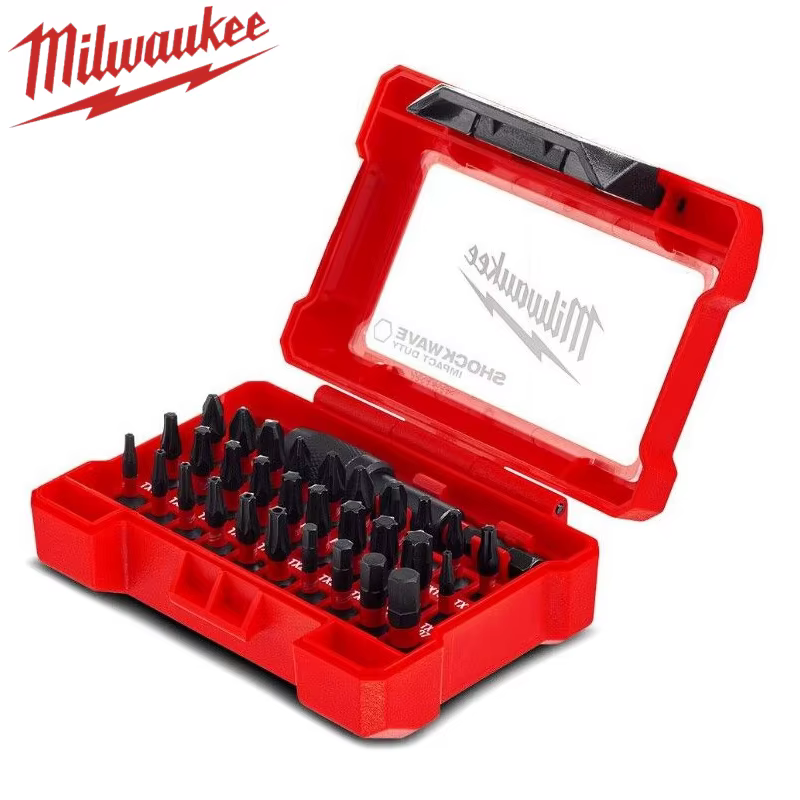 MILWAUKEE 4932464240 SHOCKWAVE 32 pièces jeu d'embouts de tournevis à percussion pour perceuse
