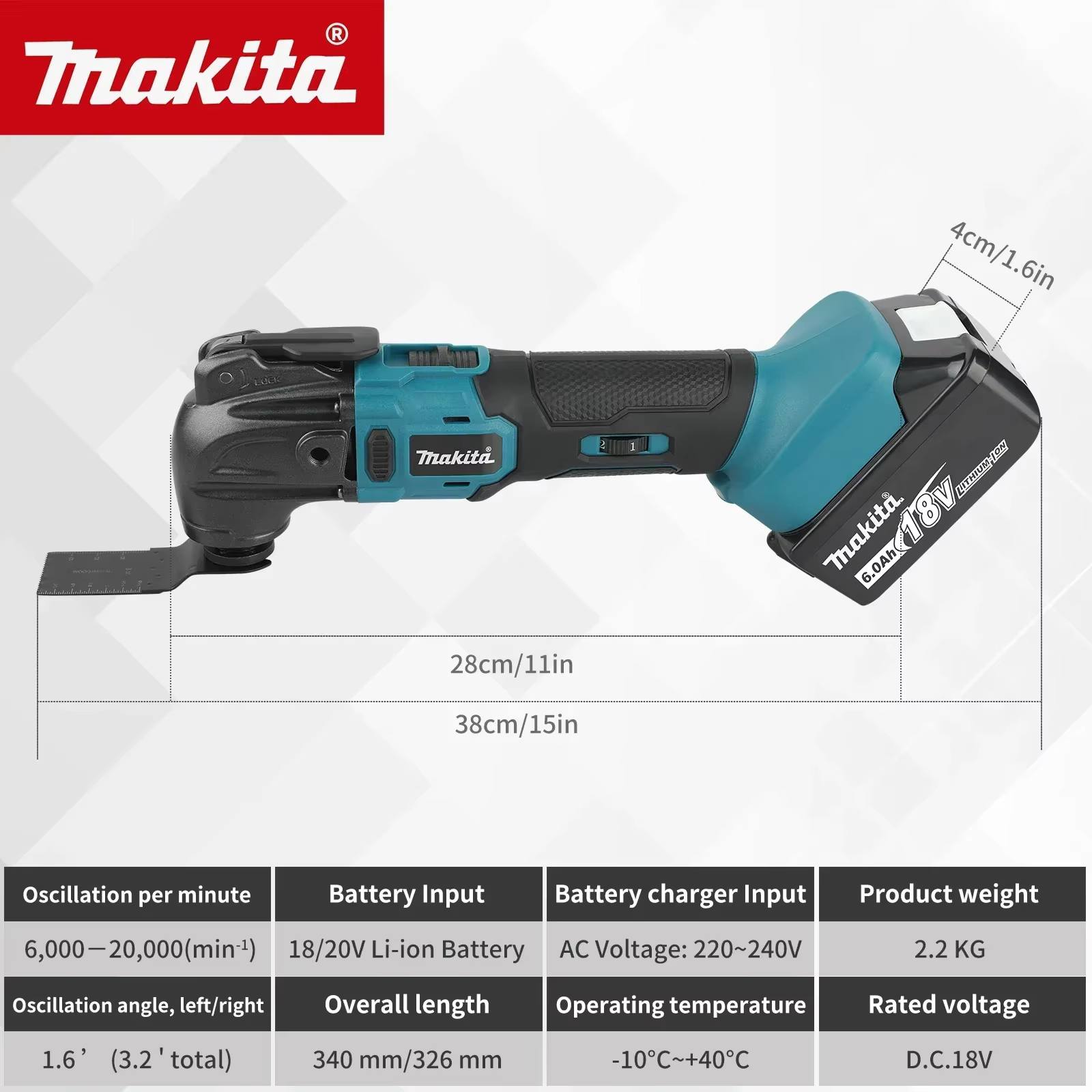Outils électriques multifonctionnels Makita 18V