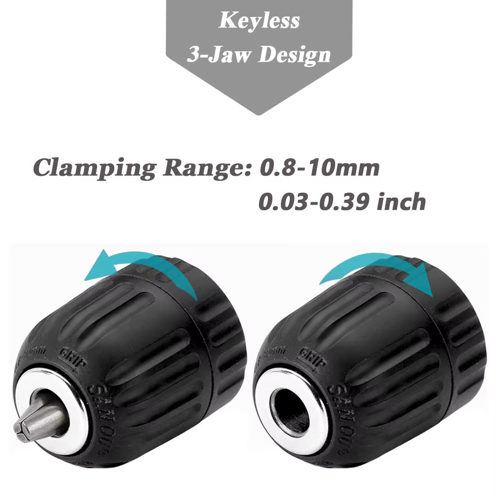 Mandrin de perçage sans clé 0.8-10mm 3/8-24UNF