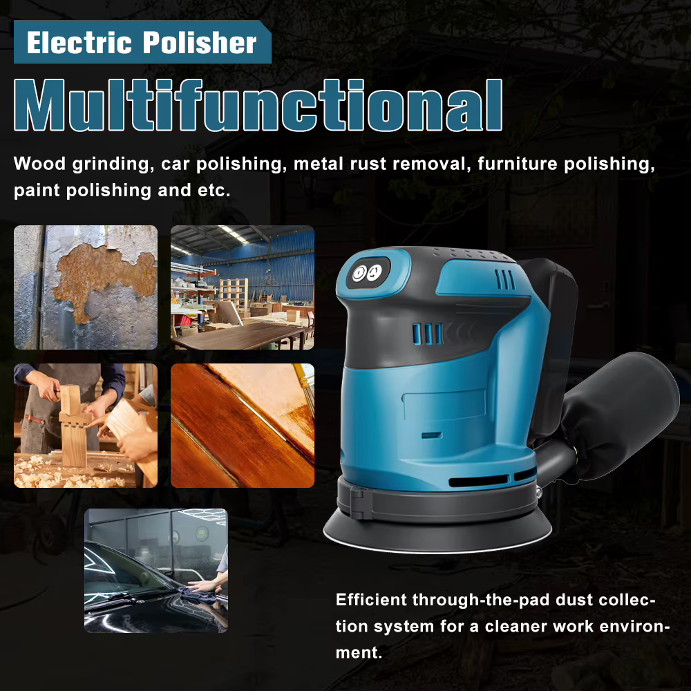 Ponceuse orbitale aléatoire sans fil 125mm pour Makita 18V batterie meuleuse à bois polissage électrique rectifieuse